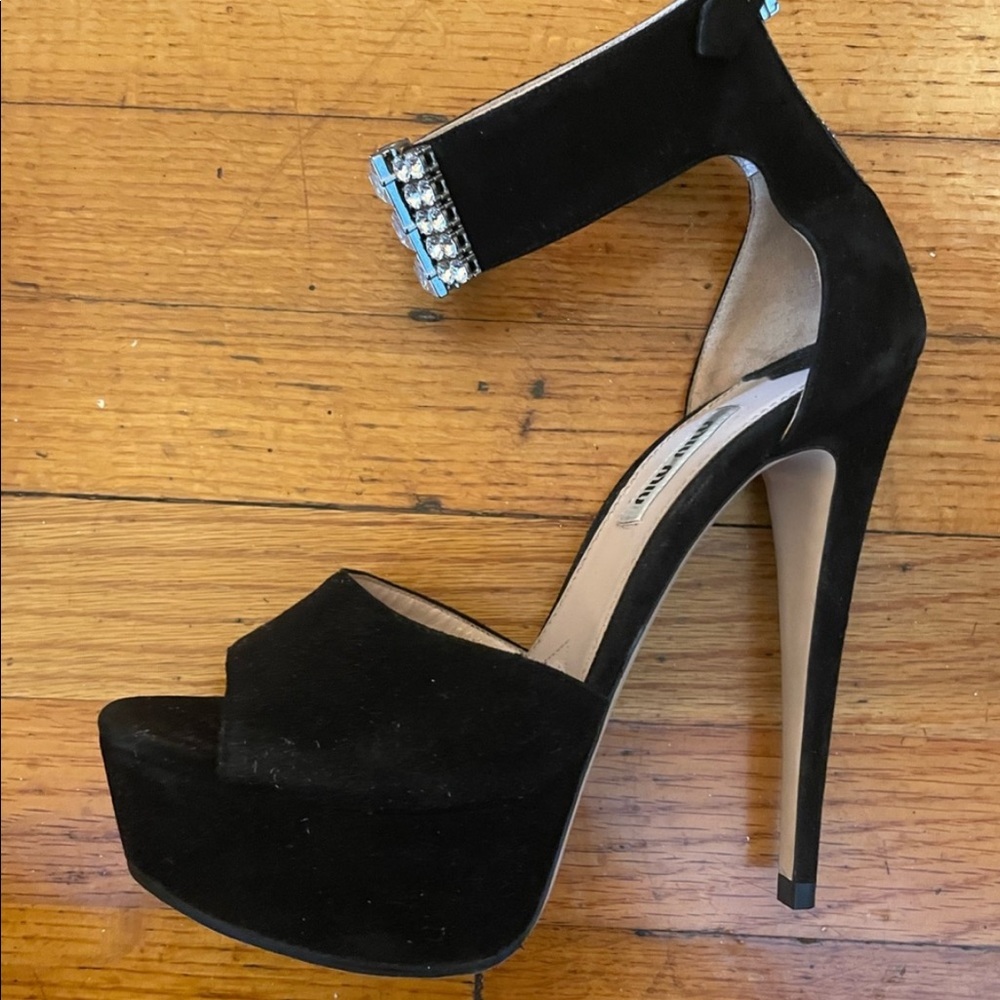 Embellished Miu Miu Platform Heels - image 3